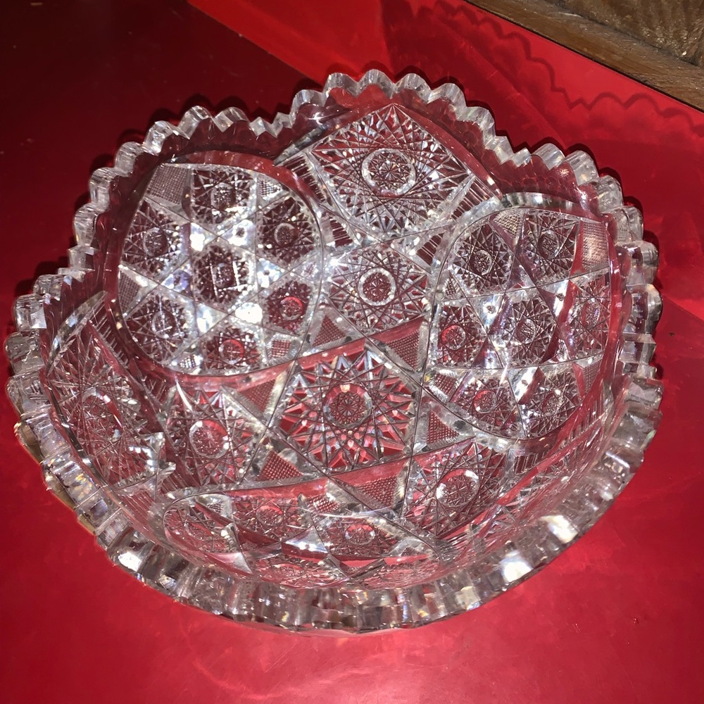 Beautiful Antique ABP Cut Crystal Bowl Thoroughly Cut